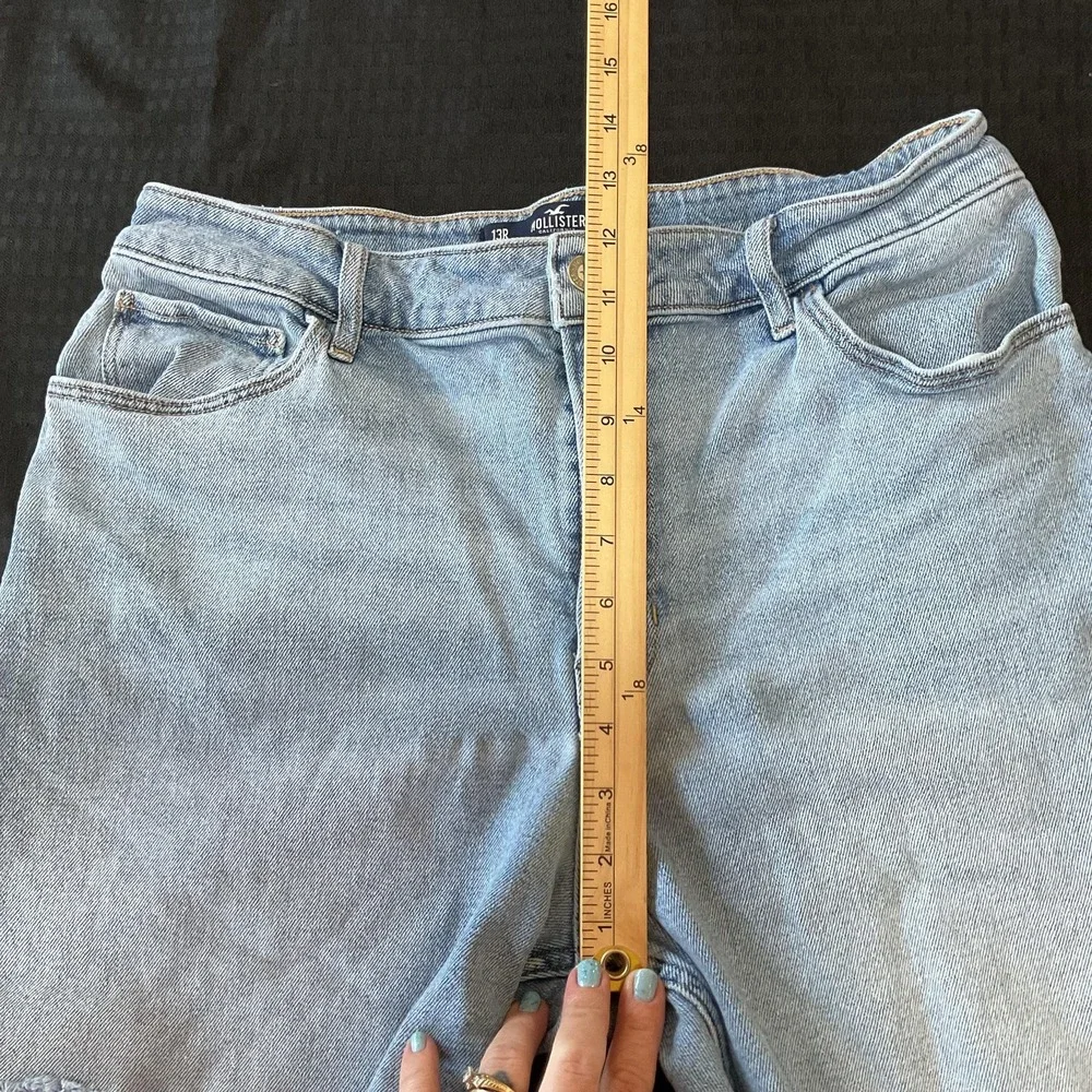 Hollister Shorts Juniors 13 Blue Relaxed‎ High Rise Denim Cutoff Raw Hem